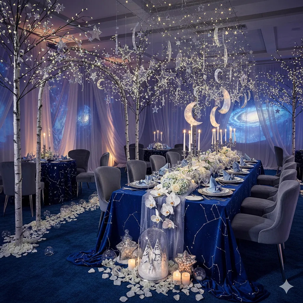 Creative party decorations and themed arrangements